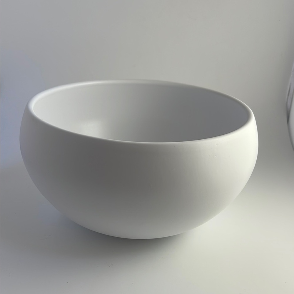 Vase - Pot- Pottery Bowl in White 7.5” wide